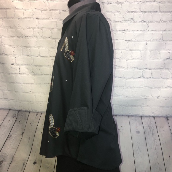 Bling Button Up• High Heels - Rhinestones, Women’s Medium - Picture 6 of 11